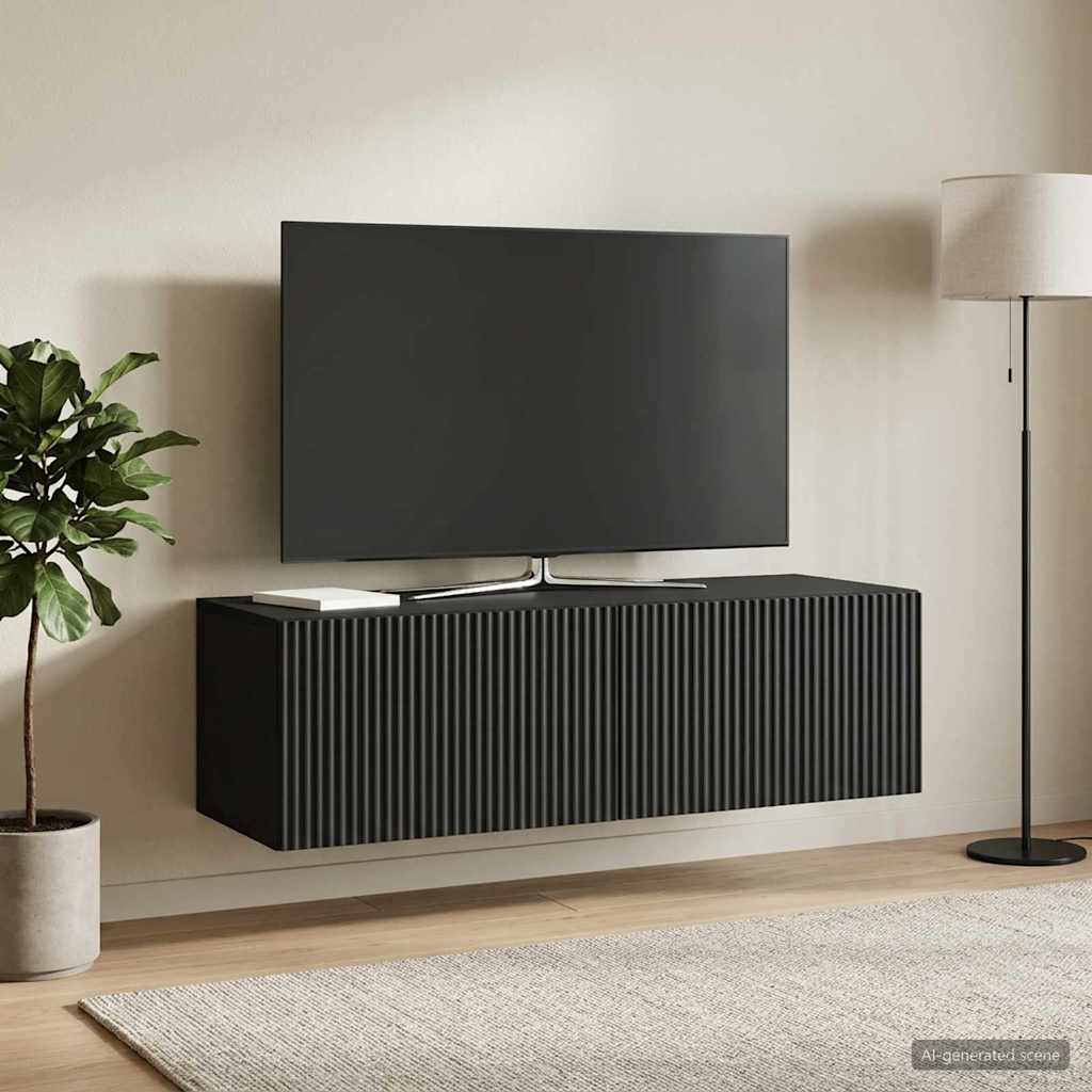 vidaXL Oglindă TV montată pe perete Pe perete Negru 98 x 41 x 30 cm