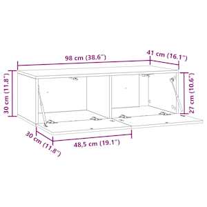 Nástěnná TV skříň Dub sonoma 98 x 41 x 30 cm Kompozitní dřevo - obrázek 11