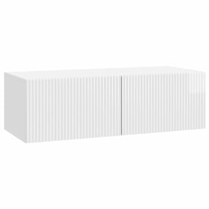 Nástěnná TV skříň Bílá s vysokým leskem 98 x 41 x 30 cm - obrázek 2