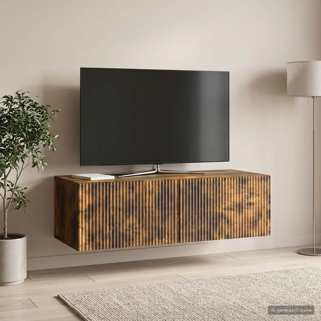 Seinälle asennettava TV-kaappi Savutammi 98 x 41 x 30 cm - Image 4
