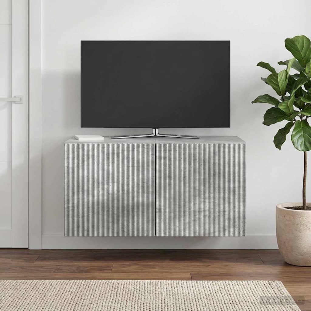 Seinälle asennettava TV-kaappi Betoninharmaa 59,5 x 31 x 30 cm