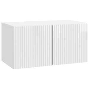 Nástěnná TV skříň Bílá s vysokým leskem 59,5 x 31 x 30 cm - obrázek 2