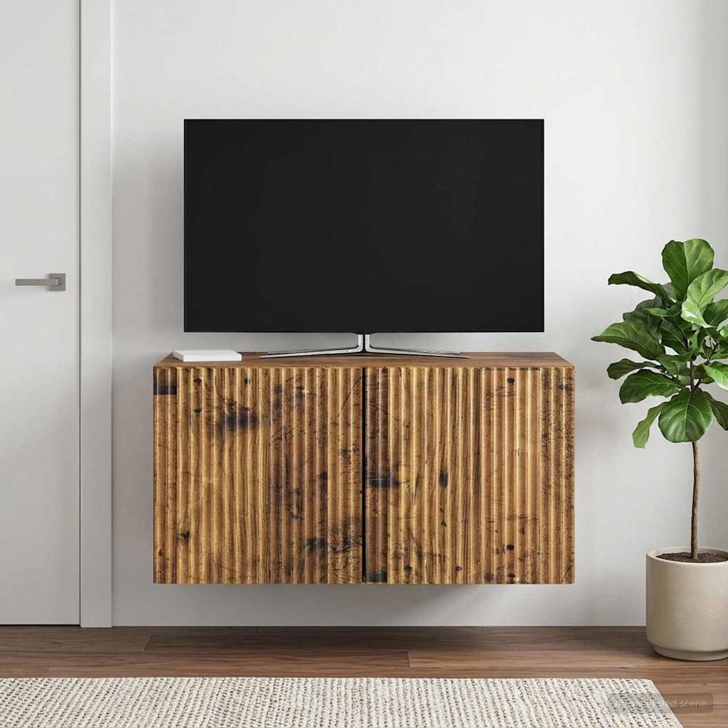 Seinälle asennettava TV-kaappi Vanha puu 59,5 x 31 x 30 cm