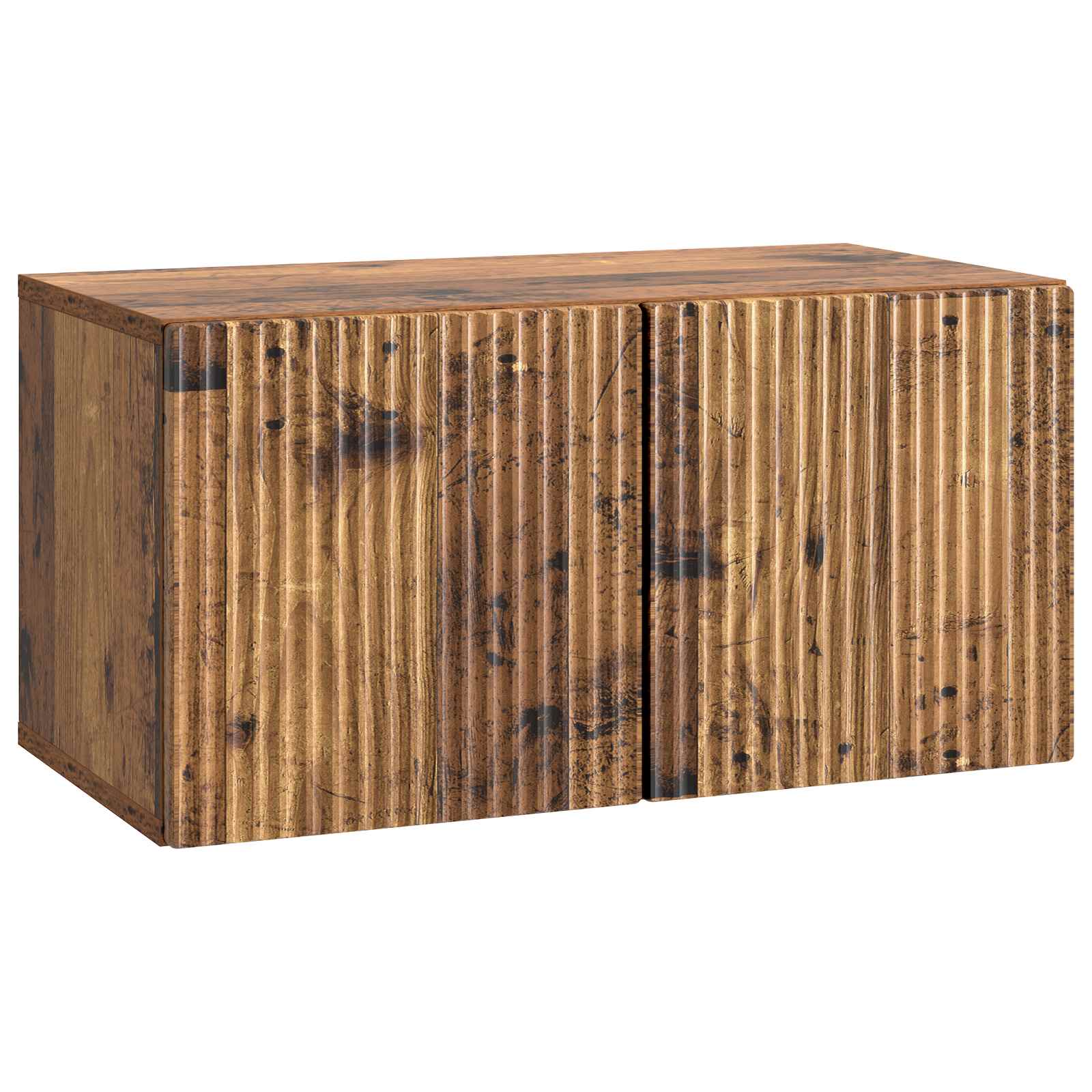 vidaXL Oglindă TV montată pe perete Lemn vechi 59,5 x 31 x 30 cm