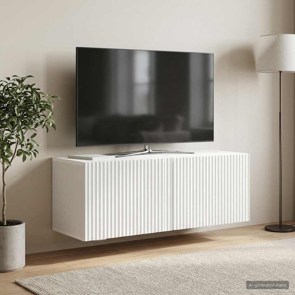vidaXL Oglindă TV montată pe perete Pe perete Alb 78,5 x 31 x 30 cm