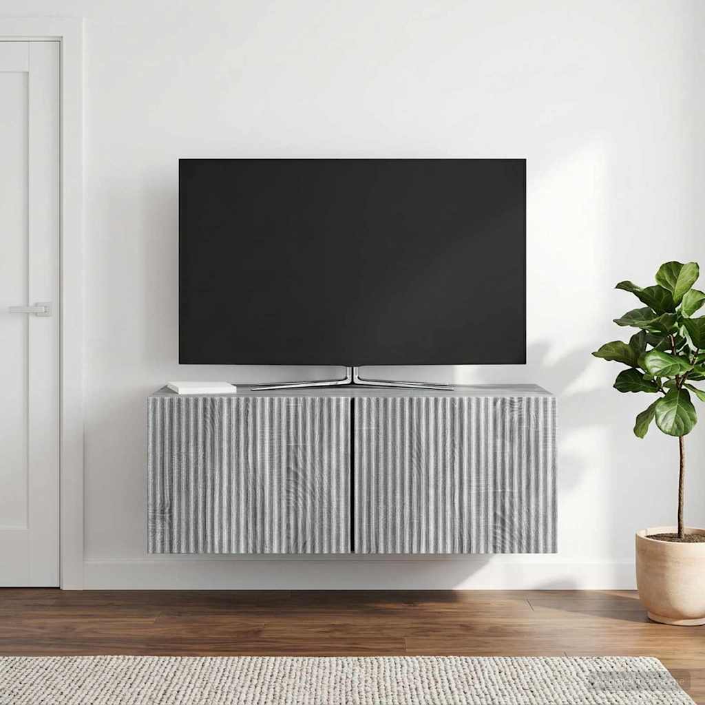 Seinälle asennettava TV-kaappi Harmaa sonoma 78,5 x 31 x 30 cm