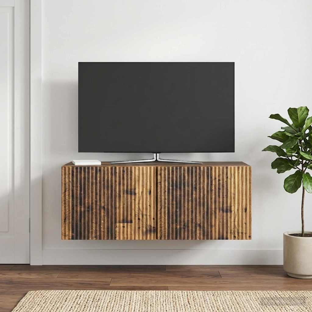 Seinälle asennettava TV-kaappi Vanha puu 78,5 x 31 x 30 cm
