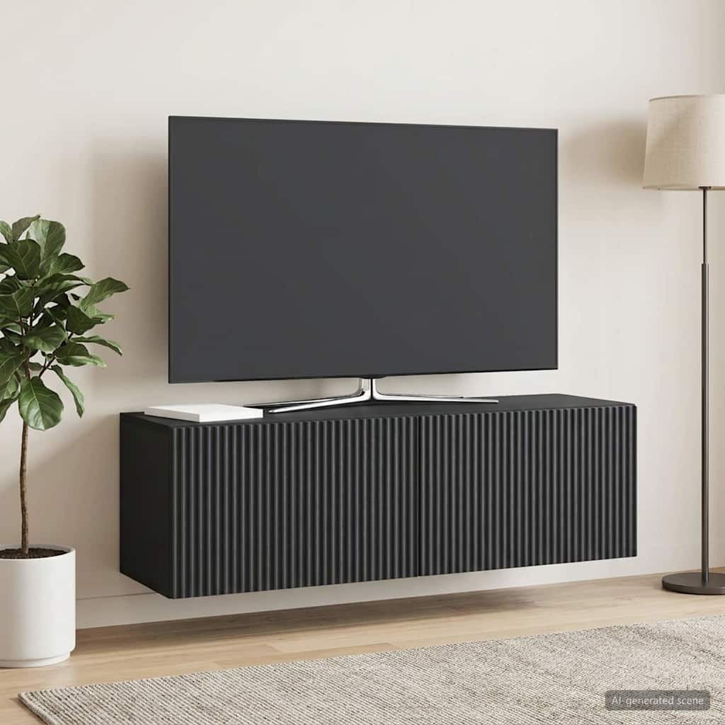 Стенно монтиран ТВ шкаф 98 x 31 x 30 см Черно