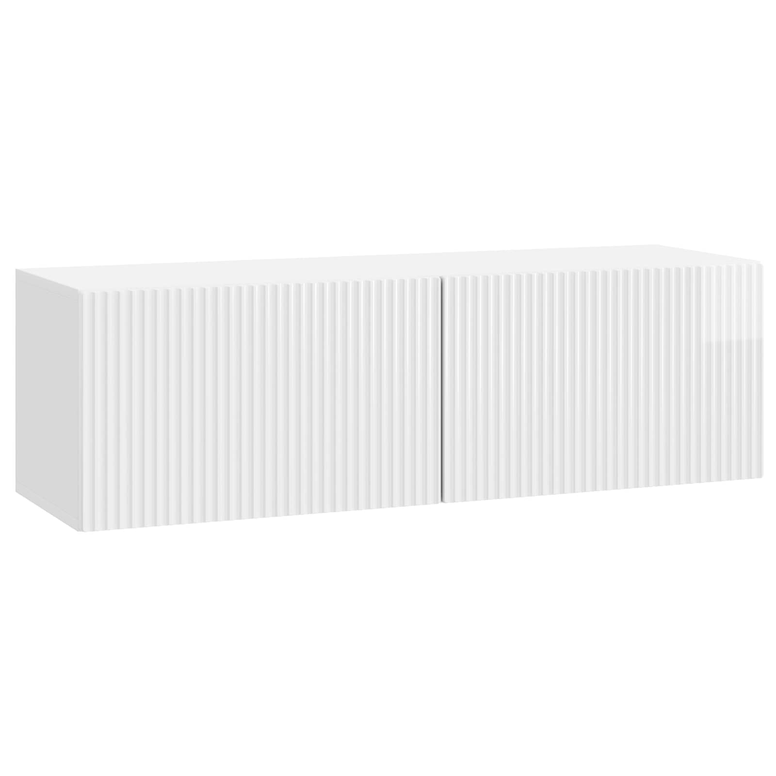 vidaXL Oglindă TV montată pe perete Alb foarte lucios 98 x 31 x 30 cm