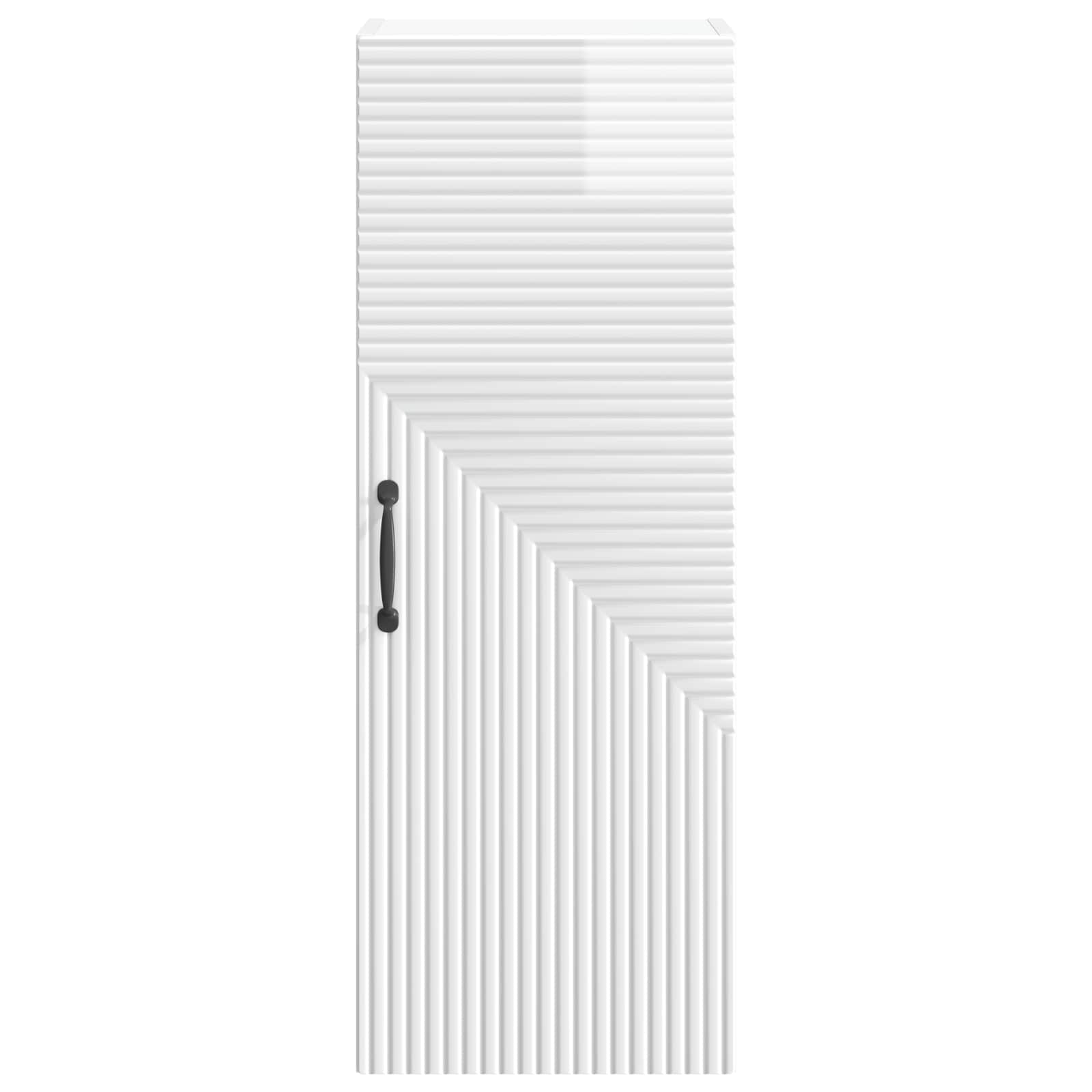 Omara za steno Bela visok sijaj 33 x 34,5 x 90 cm - slika 3