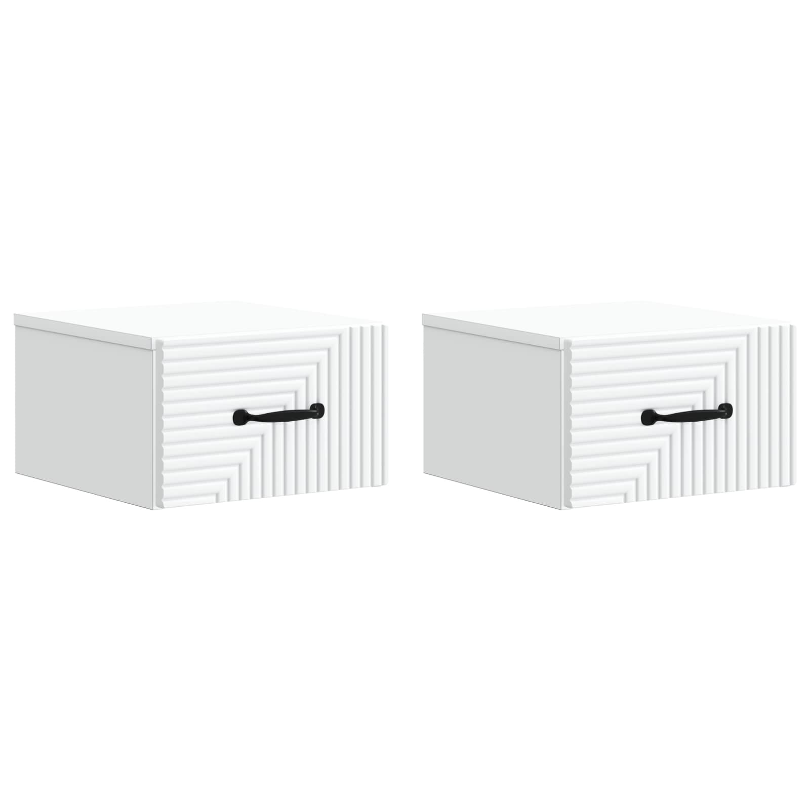 vidaXL Dulap de noapte suspendat cu sertar 2 pcs Alb 34,5 x 33 x 20 cm