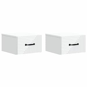 Nástěnný noční stolek se zásuvkou 2 pcs Bílá 34,5 x 33 x 20 cm - obrázek 2