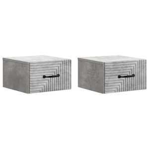 Nástěnný noční stolek 2 pcs Betonově šedá 34,5 x 33 x 20 cm - obrázek 2