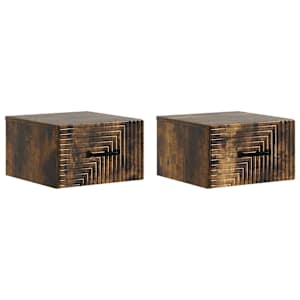Nástěnný noční stolek 2 pcs Kouřový dub 34,5 x 33 x 20 cm - obrázek 2