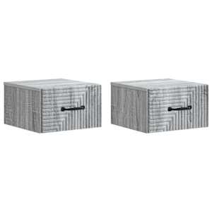 Nástěnný noční stolek 2 pcs Šedá sonoma 34,5 x 33 x 20 cm - obrázek 2