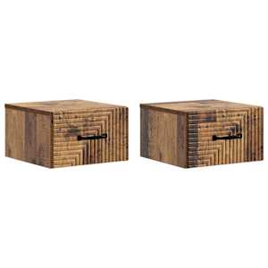 Nástěnný noční stolek 2 pcs Staré dřevo 34,5 x 33 x 20 cm - obrázek 2