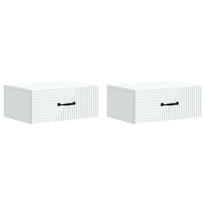 Nástěnný noční stolek se zásuvkou 2 pcs Bílá 49 x 34,5 x 20 cm - obrázek 2