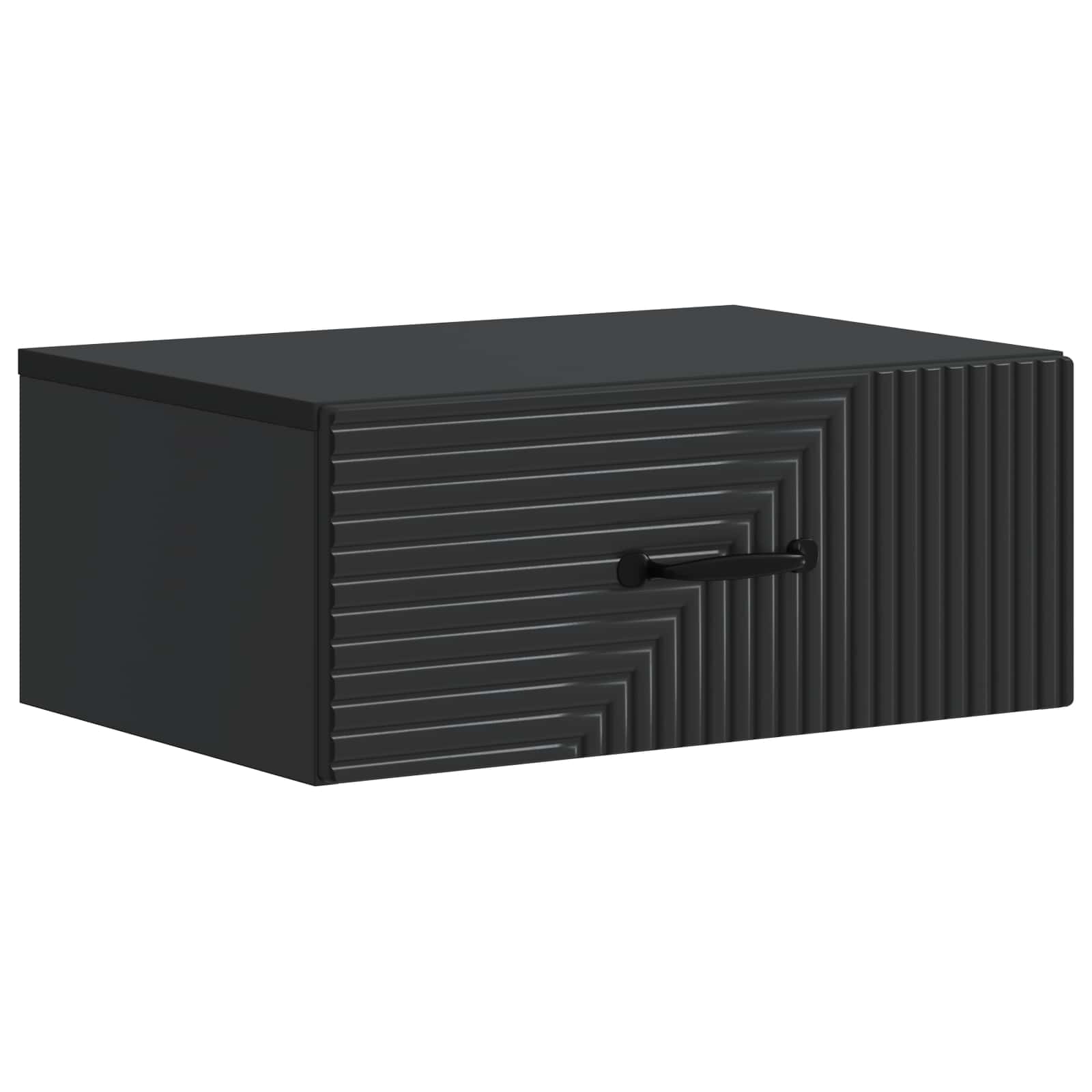 vidaXL Dulap de noapte suspendat cu sertar Negru 49 x 34,5 x 20 cm