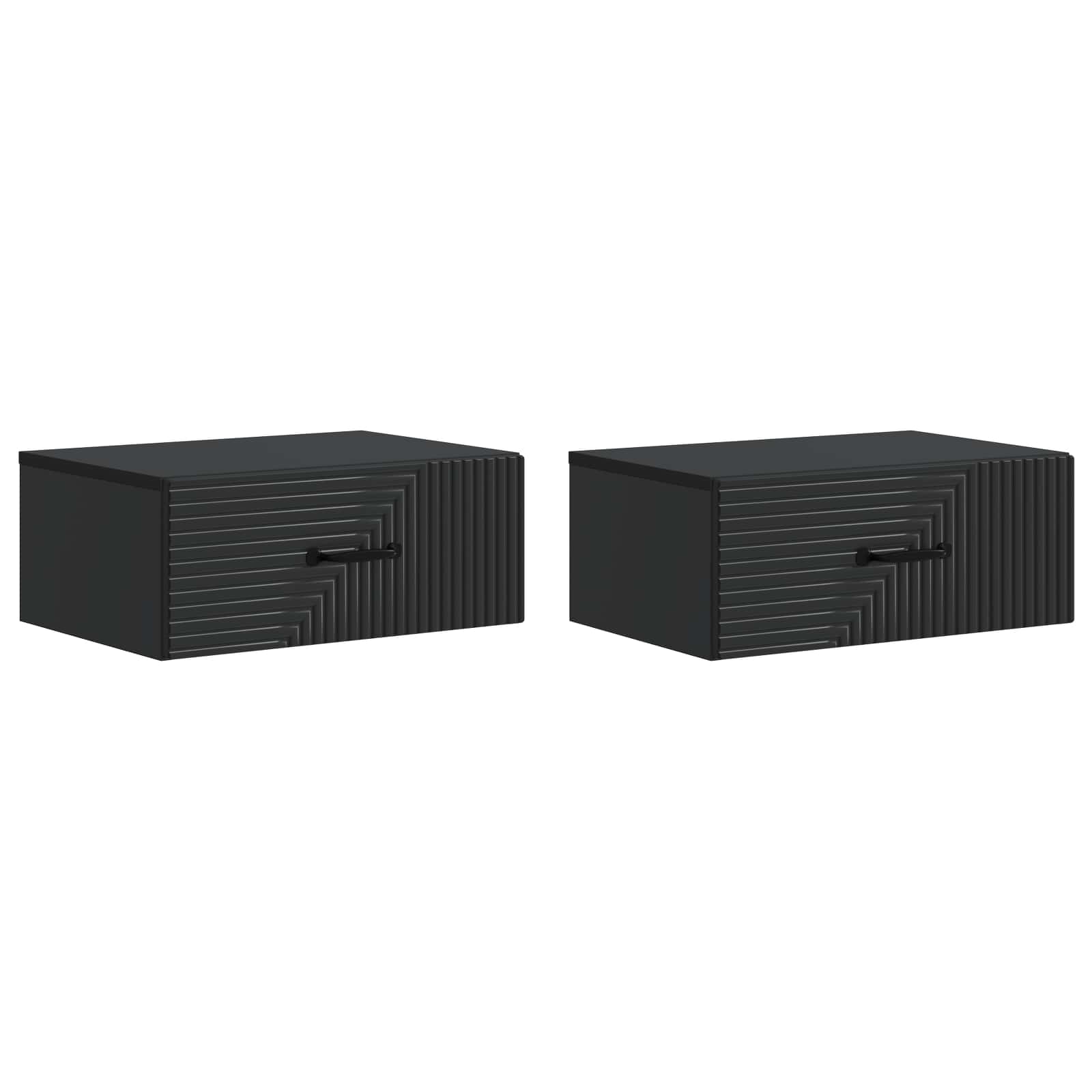 vidaXL Dulap de noapte suspendat 2 pcs Negru 49 x 34,5 x 20 cm