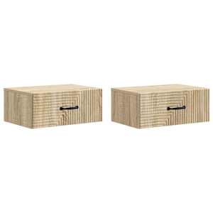 vidaXL Seinale kinnitatav &ouml;&ouml;tis 2 tk Sonoma tamm 49 x 34,5 x 20 cm