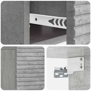Nástěnný noční stolek 2 pcs Betonově šedá 49 x 34,5 x 20 cm - obrázek 10
