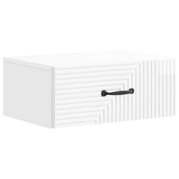 vidaXL Seinale kinnitatav &ouml;&ouml;tis K&otilde;rgl&auml;ikega valge 49 x 34,5 x 20 cm