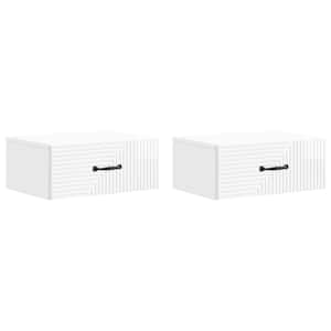 Stenski nočni omarici 2 pcs Bela visok sijaj 49 x 34,5 x 20 cm