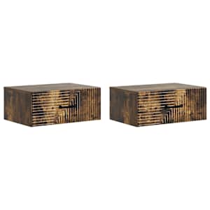 Nástěnný noční stolek 2 pcs Kouřový dub 49 x 34,5 x 20 cm - obrázek 2