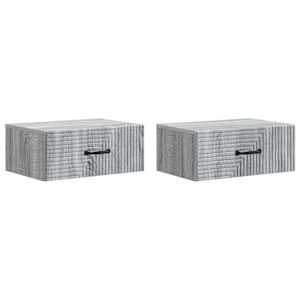 Stenski nočni omarici 2 pcs Siva Sonoma 49 x 34,5 x 20 cm
