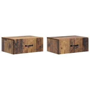 Nástěnný noční stolek 2 pcs Staré dřevo 49 x 34,5 x 20 cm - obrázek 2