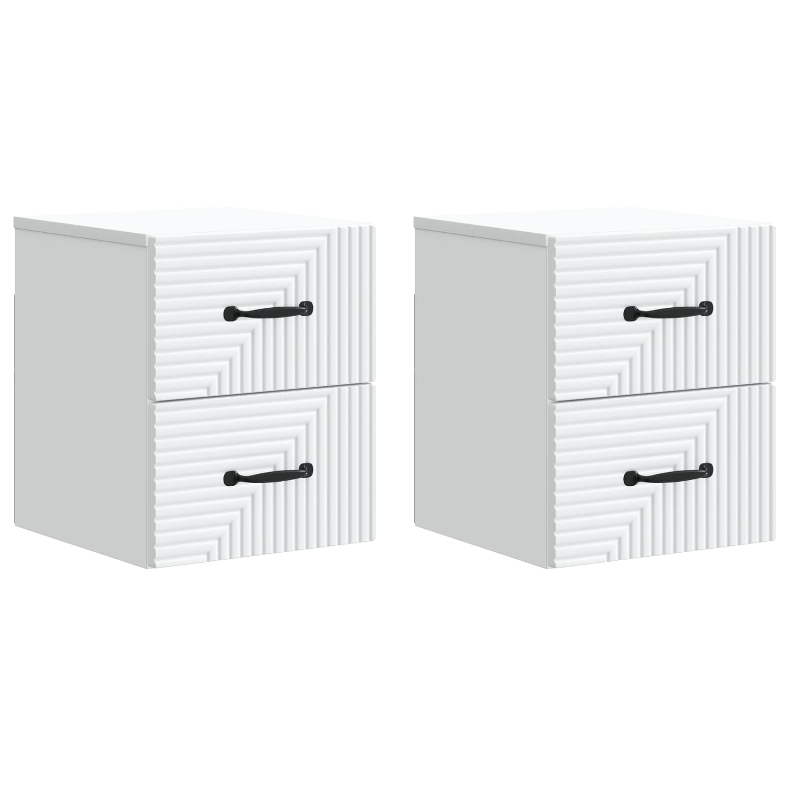 Seinale kinnitatav öötis sahtliga 2 pcs Valge 34,5 x 33 x 40 cm