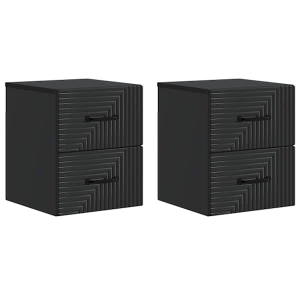 vidaXL Seinale kinnitatav &ouml;&ouml;tis 2 tk Must 34,5 x 33 x 40 cm Tehispuit