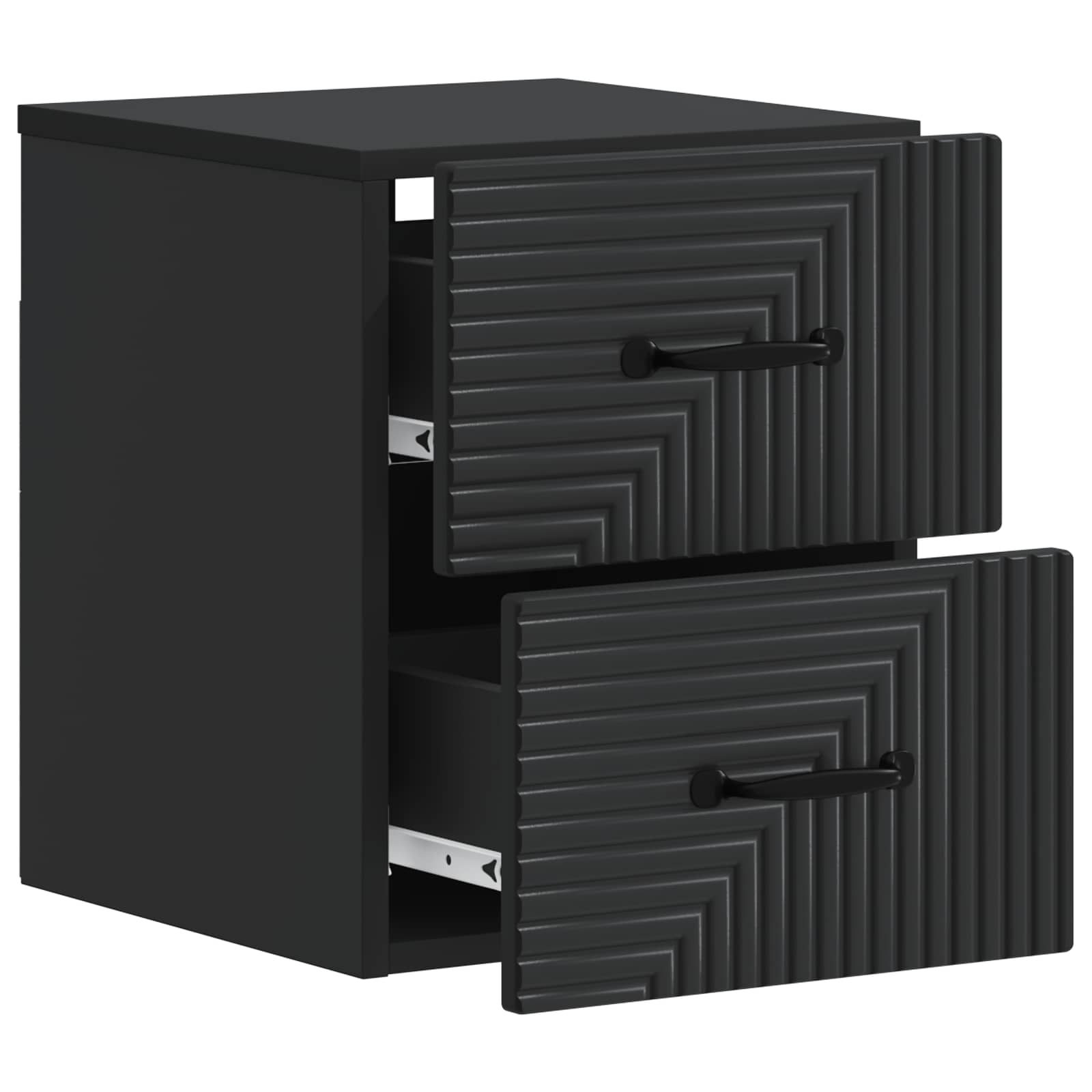 Stenski nočni omarici s predalom 2 pcs Črna 34,5 x 33 x 40 cm - slika 4