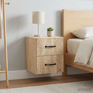 Nástěnný noční stolek 2 pcs Dub sonoma 34,5 x 33 x 40 cm - obrázek 4