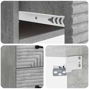 Nástěnný noční stolek 2 pcs Betonově šedá 34,5 x 33 x 40 cm - obrázek 10