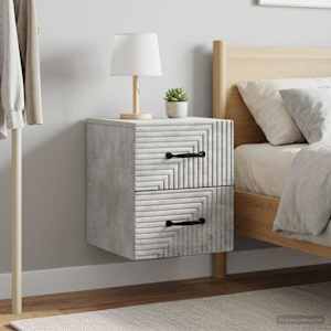 Nástěnný noční stolek 2 pcs Betonově šedá 34,5 x 33 x 40 cm - obrázek 4
