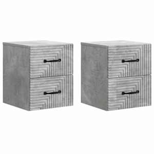 Nástěnný noční stolek 2 pcs Betonově šedá 34,5 x 33 x 40 cm - obrázek 2