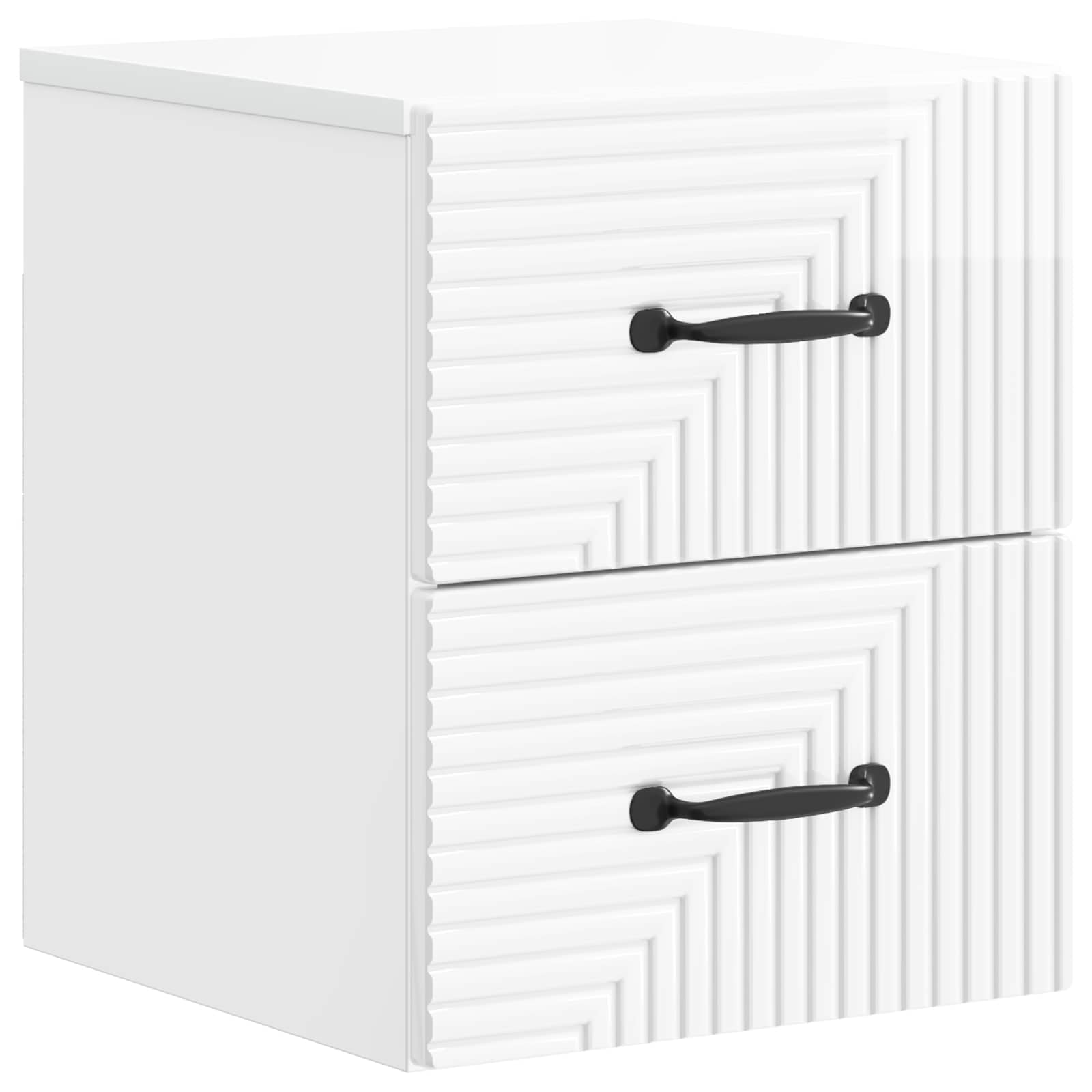 vidaXL Dulap de noapte suspendat Alb foarte lucios 34,5 x 33 x 40 cm