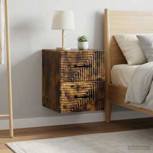 Nástěnný noční stolek 2 pcs Kouřový dub 34,5 x 33 x 40 cm - obrázek 4