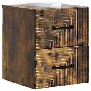 Nástěnný noční stolek 2 pcs Kouřový dub 34,5 x 33 x 40 cm - obrázek 3