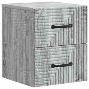 Stenski nočni omarici s predalom Siva Sonoma 34,5 x 33 x 40 cm