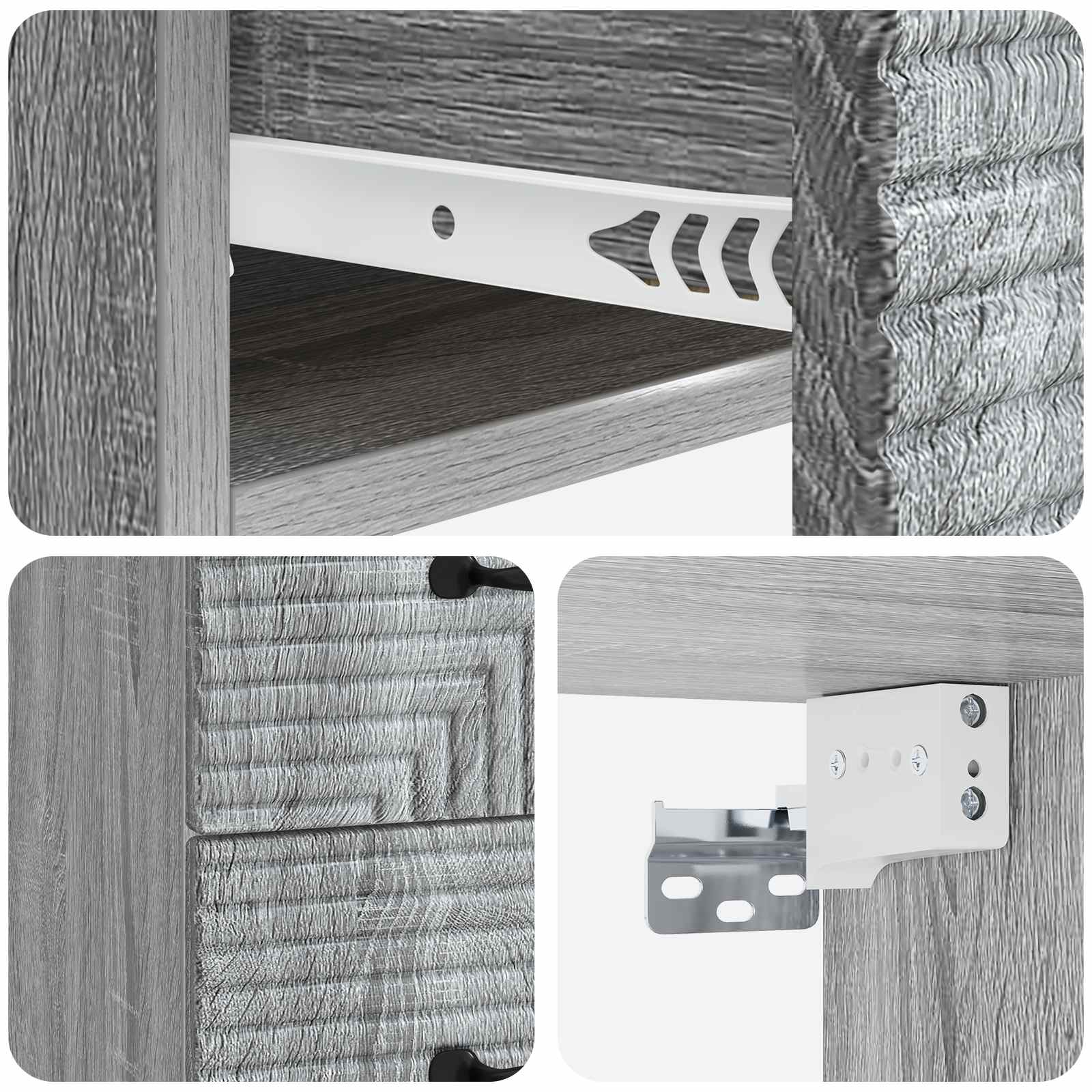 Stenski nočni omarici 2 pcs Siva Sonoma 34,5 x 33 x 40 cm - slika 8