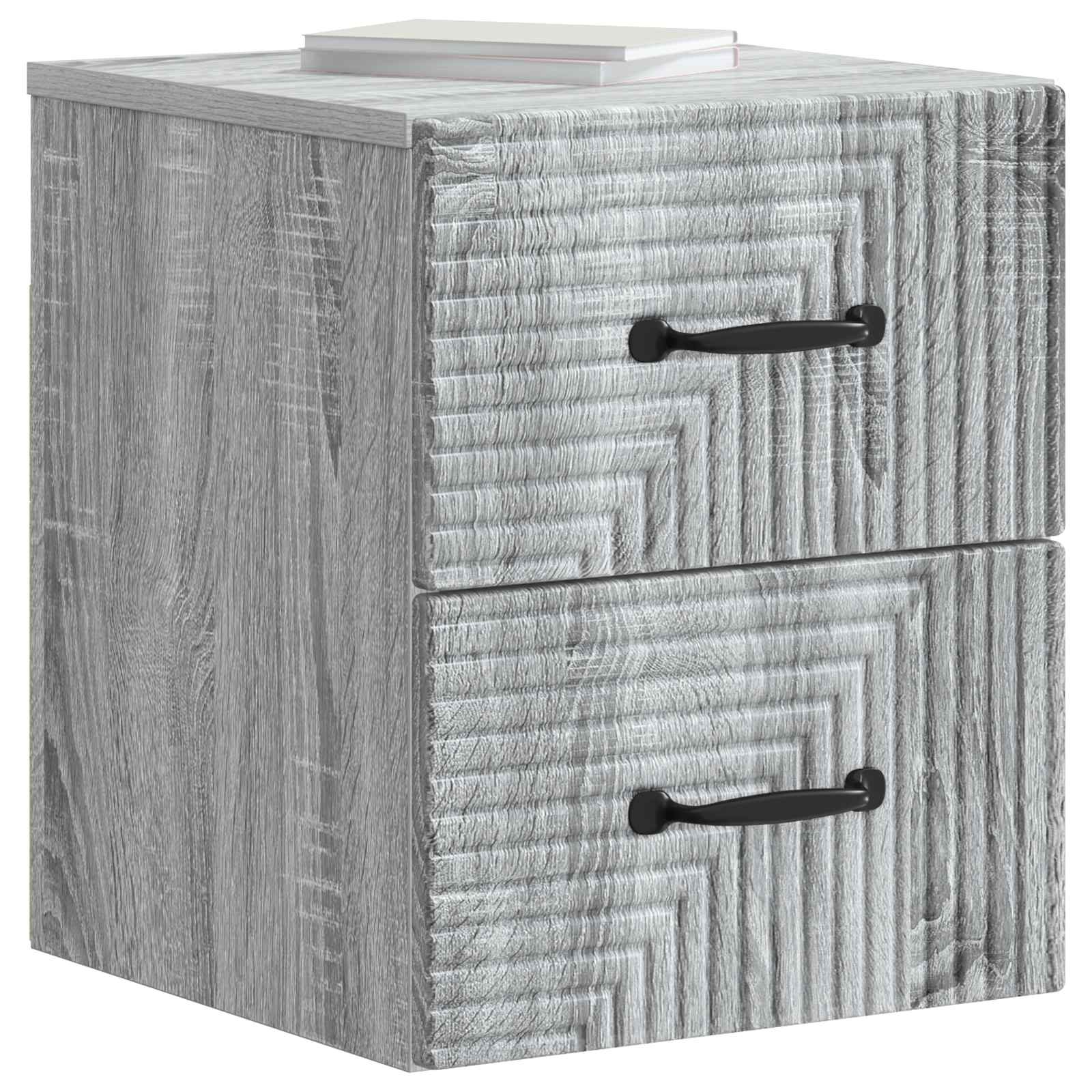 Stenski nočni omarici 2 pcs Siva Sonoma 34,5 x 33 x 40 cm - slika 2