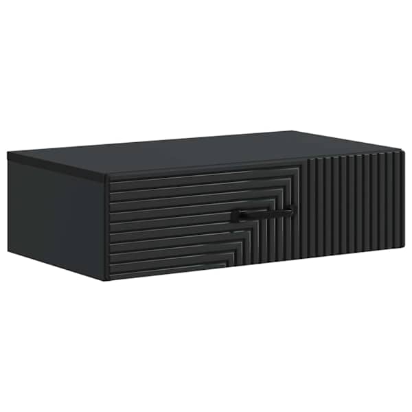 vidaXL Seinale kinnitatav k&uuml;lglaud 59 x 34,5 x 17 cm Tehispuit Must