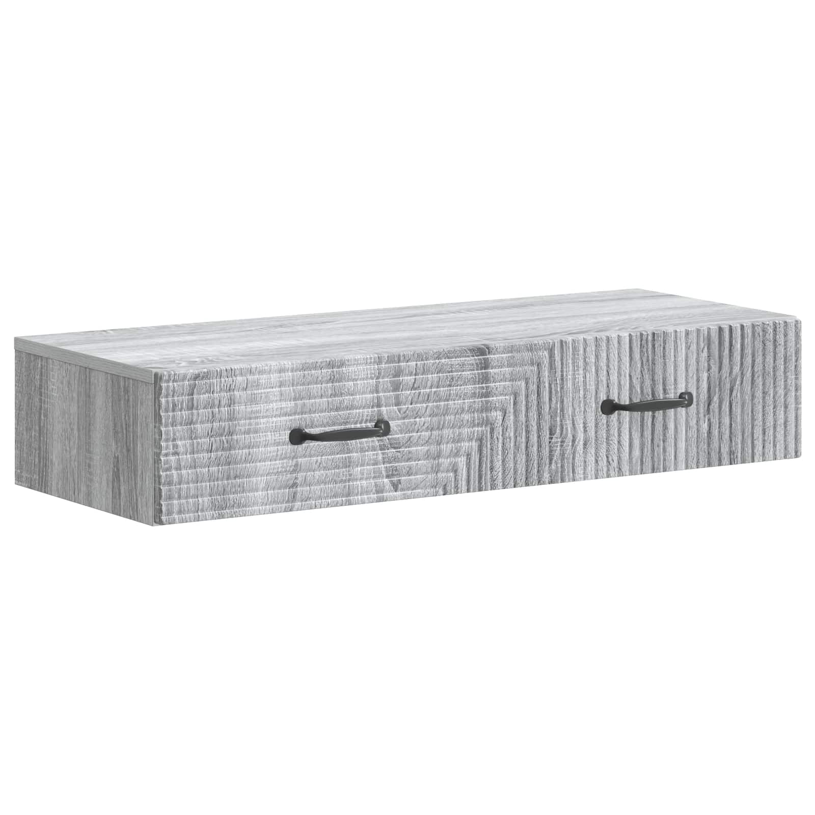 vidaXL Masă laterală montată pe perete Sonoma gri 87,5 x 34,5 x 17 cm