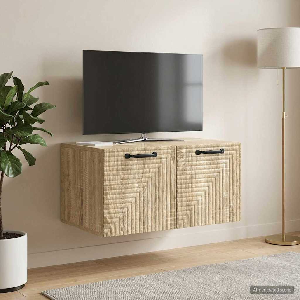 vidaXL Oglindă TV montată pe perete Stejar Sonoma 59,5 x 41 x 30 cm