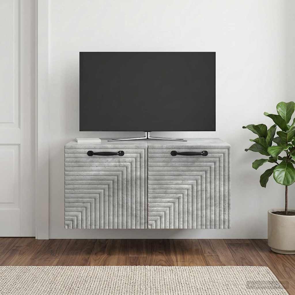 Seinälle asennettava TV-kaappi Betoninharmaa 59,5 x 41 x 30 cm - Image 4