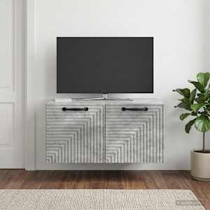 Nástěnná TV skříň Nástěnný Betonově šedá 59,5 x 41 x 30 cm - obrázek 4