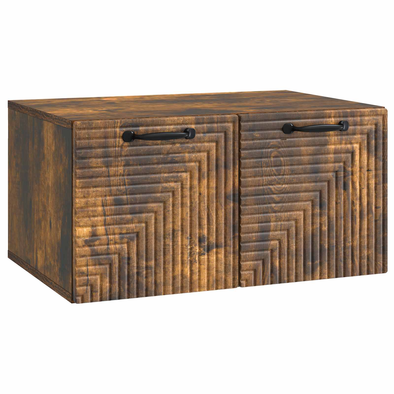 vidaXL Oglindă TV montată pe perete Stejar fumuriu 59,5 x 41 x 30 cm