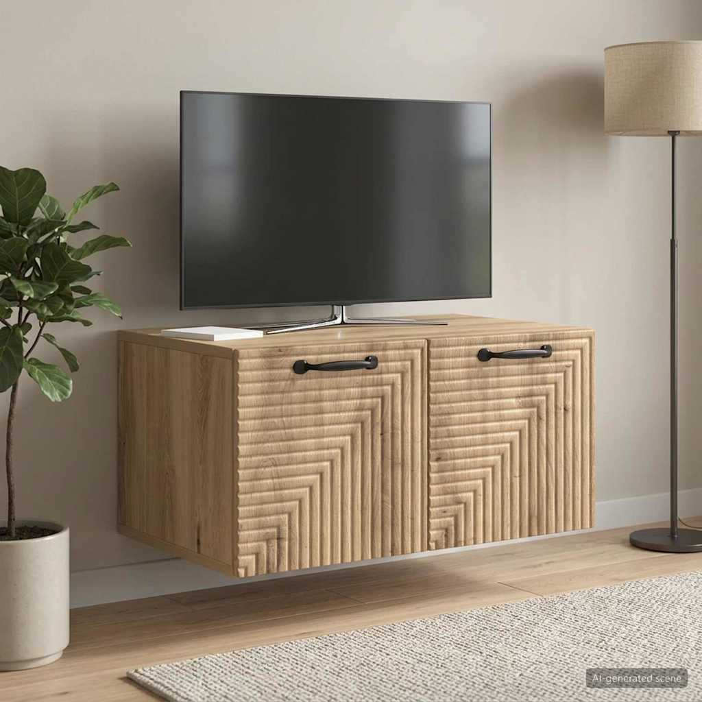 Seinälle asennettava TV-kaappi Artisaanitammi 59,5 x 41 x 30 cm - Image 4